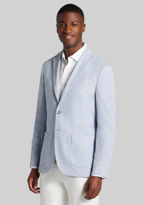 Men's Jos. A. Bank Comfort Stretch Slim Fit Knit Sportcoat at Jos. A. Bank, Light Blue, Size 36 Regular