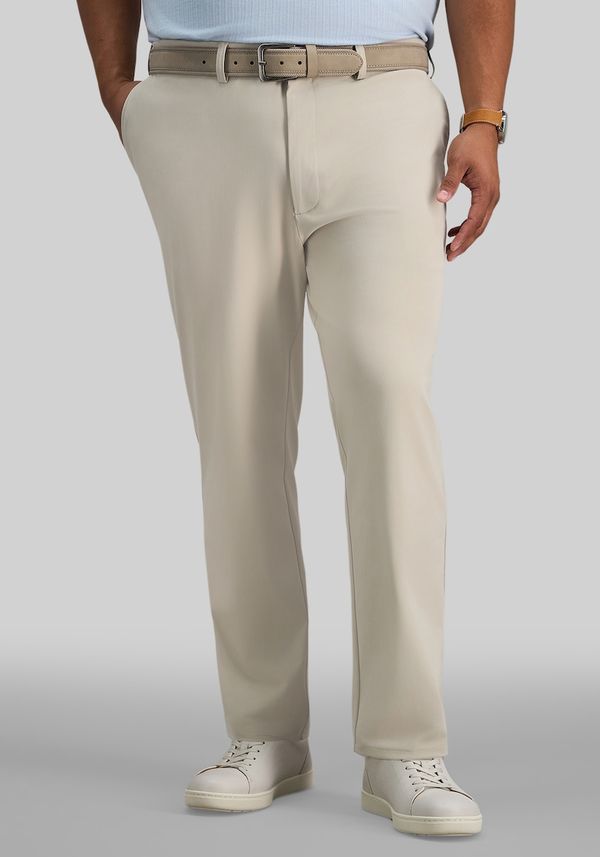 Men's Big & Tall Haggar Sport Big & Tall Travel Performance Straight Fit Flat Front Pants at Jos. A. Bank, Light Tan, Size 50x32