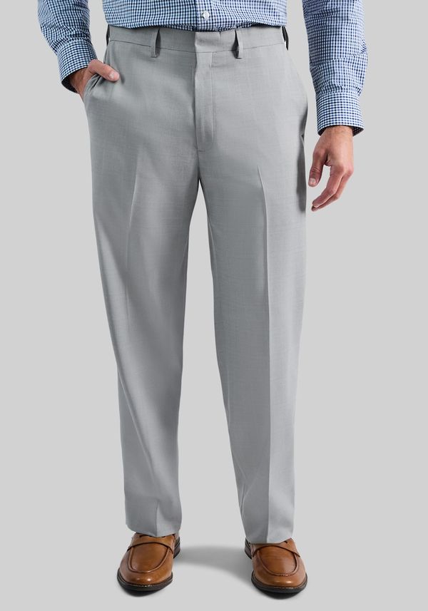 Men's Haggar Premium Comfort Classic Fit Flat Front Dress Pants at Jos. A. Bank, Grey/Silver, Size 40x34