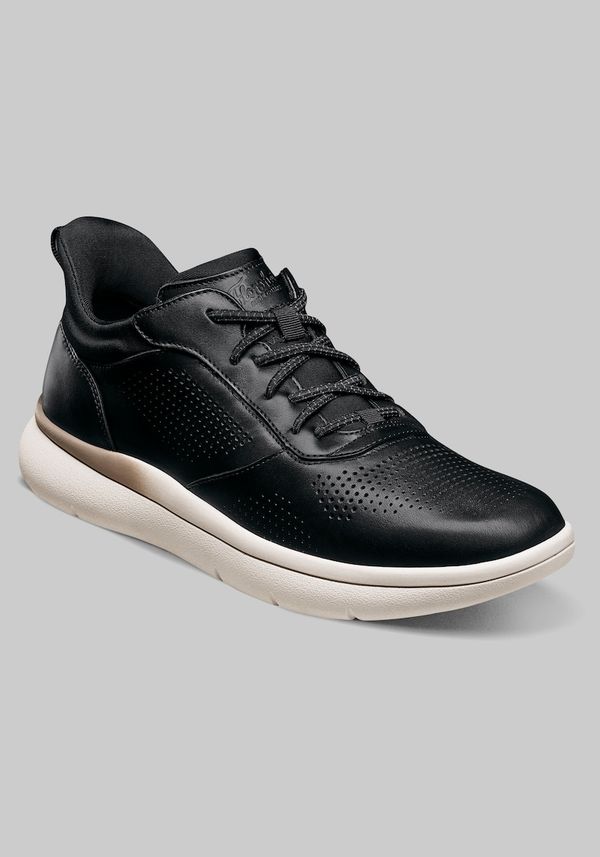 Florsheim Men's Fleet Perforated Toe Elastic Lace Sneakers at Jos. A. Bank, Black/White, Size 7 D Width - Shoes