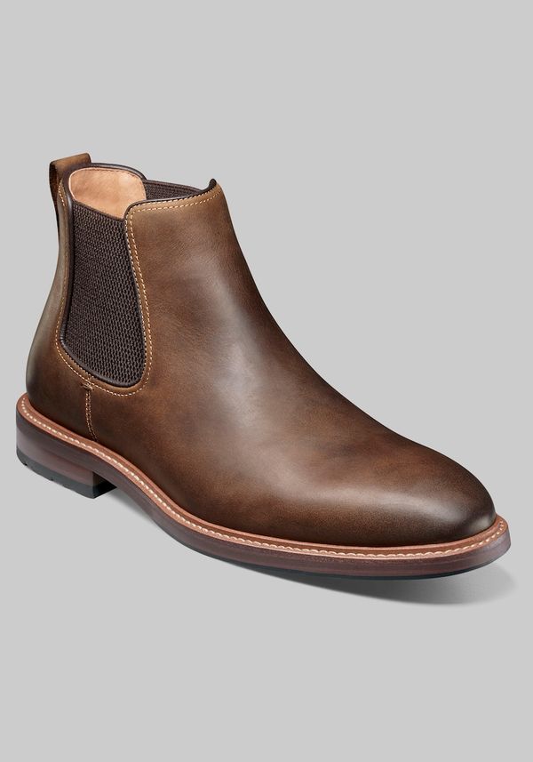 Florsheim Men's Anthem Plain Toe Chelsea Boots at Jos. A. Bank, Brown Ch, Size 8 Wide - Shoes