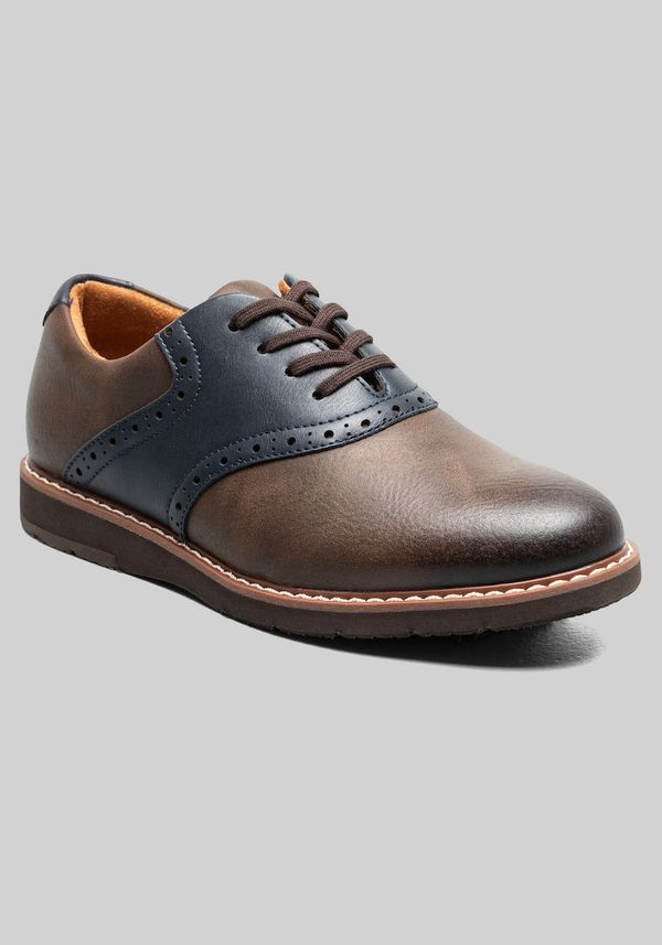 Florsheim Men's Vibe Jr. Boys Saddle Shoes at Jos. A. Bank, Brown/Navy, Size BOY 2.5