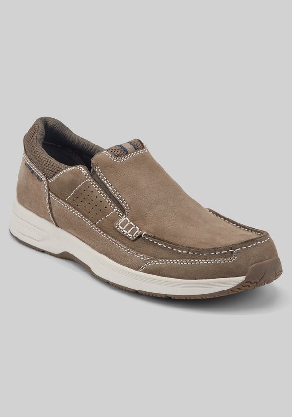 Rockport Men's Atwell Slip‑On Moc Toe Shoes at Jos. A. Bank, Dark Taupe, Size 7.5 D Width