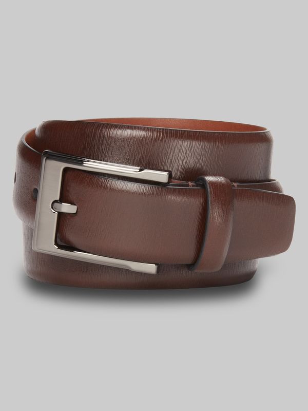 Men's Jos. A. Bank Burnished Edge Leather Belt at Jos. A. Bank, Brown, Size 40