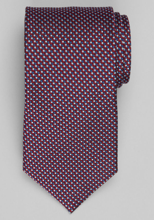 Men's Traveler Collection Multi Micro Neat Tie - Long at Jos. A. Bank, Burgundy/Blue, Size LONG