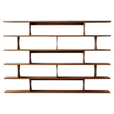 Large Wall Hanging Shelving Unit in Solid Walnut by Elliott Marks
