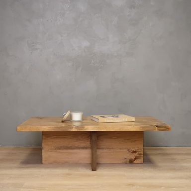 Amazon.com: Urbandi Solid Wood Coffee Table with Cross Base Legs, Rustic, Modern, Living Room, Bedroom, Made in USA (Aged Oak, 36Wx18Dx15H) : Home & Kitchen