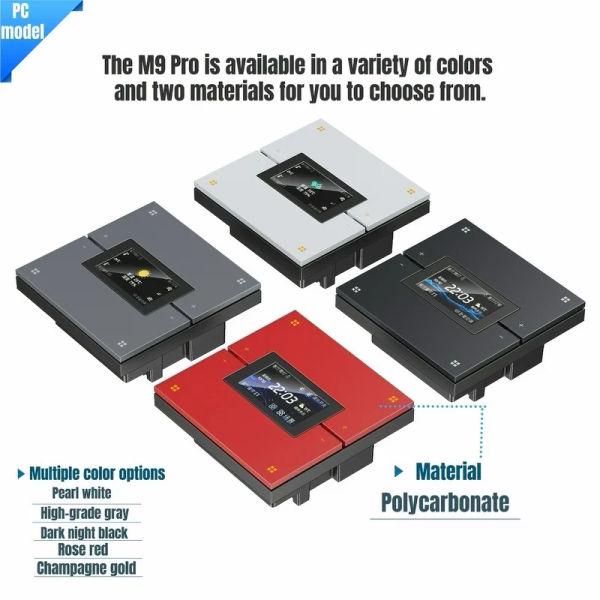 PC model M9Pro Tuya Zigbee smart switch, smart home, automatic scene switch, dimming, curtain control, time and weather display