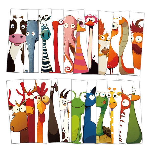 30PCS Animal Funny Bookmarks Reading Book Pages Marking Student Creative Gifts Decoration Page Marking Cards