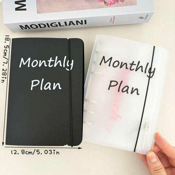 A6 Loose Leaf Monthly Zipper Bag Cash Budget Envelope Binder Ticket Receipt Storage Bag Wealth Management Gift Set 1 cover + 12