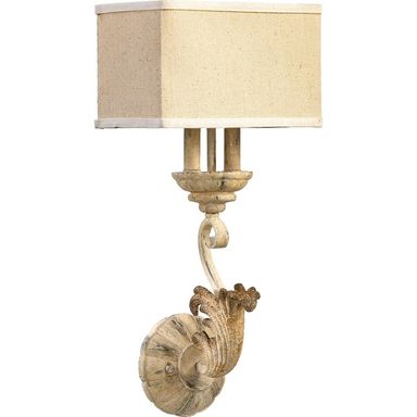 Florence Persian White and Amber Linen 2-light Wall Light