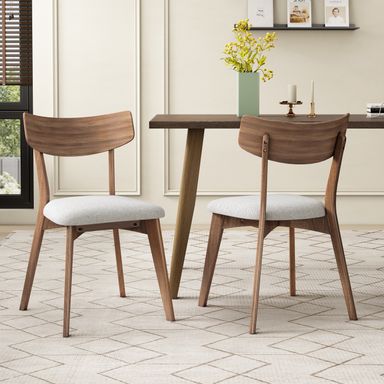 Chazz Mid-Century Modern Upholstered Rubberwood Dining Chairs (Set of 2/4) by Christopher Knight Home