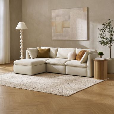Mopio Macy Modular Sectional Sofa, Modern Cloud Off White