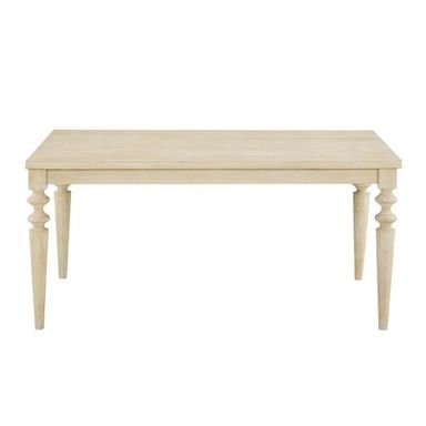 Amonia Urban Style Wired White Finish Wood Turned-Leg Dining Table