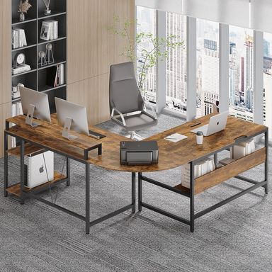 L Shaped Corner Computer Desk Drafting Drawing Table