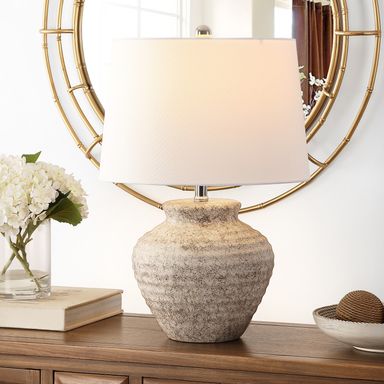 SAFAVIEH Lighting 22.5-inch Ledger Ceramic Table Lamp. - 15"W x 15"D x 23"H