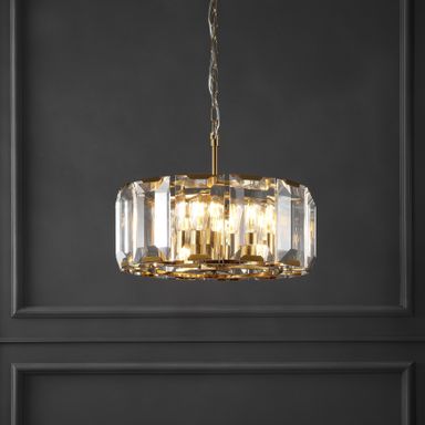 SAFAVIEH Couture Symone Glass Chandelier - 20 IN W x 20 IN D x 18-66 IN H