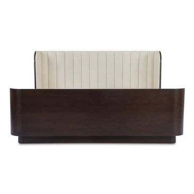 NADAAL STUDIOS Elric, Upholstered Bed With Curved Sleigh Headboard