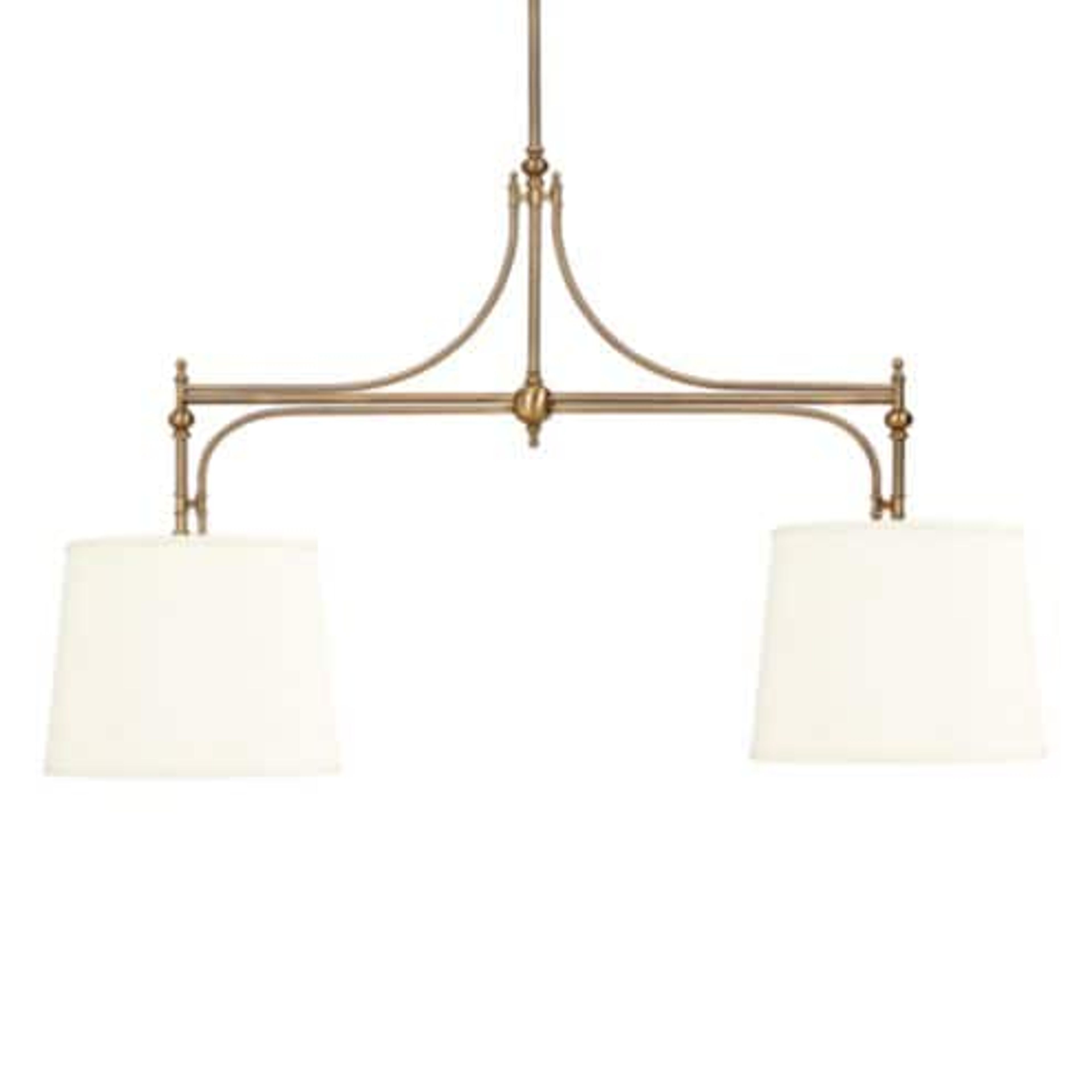 Margot 2 Light Pendant - Antique Brass & Custom Shades
