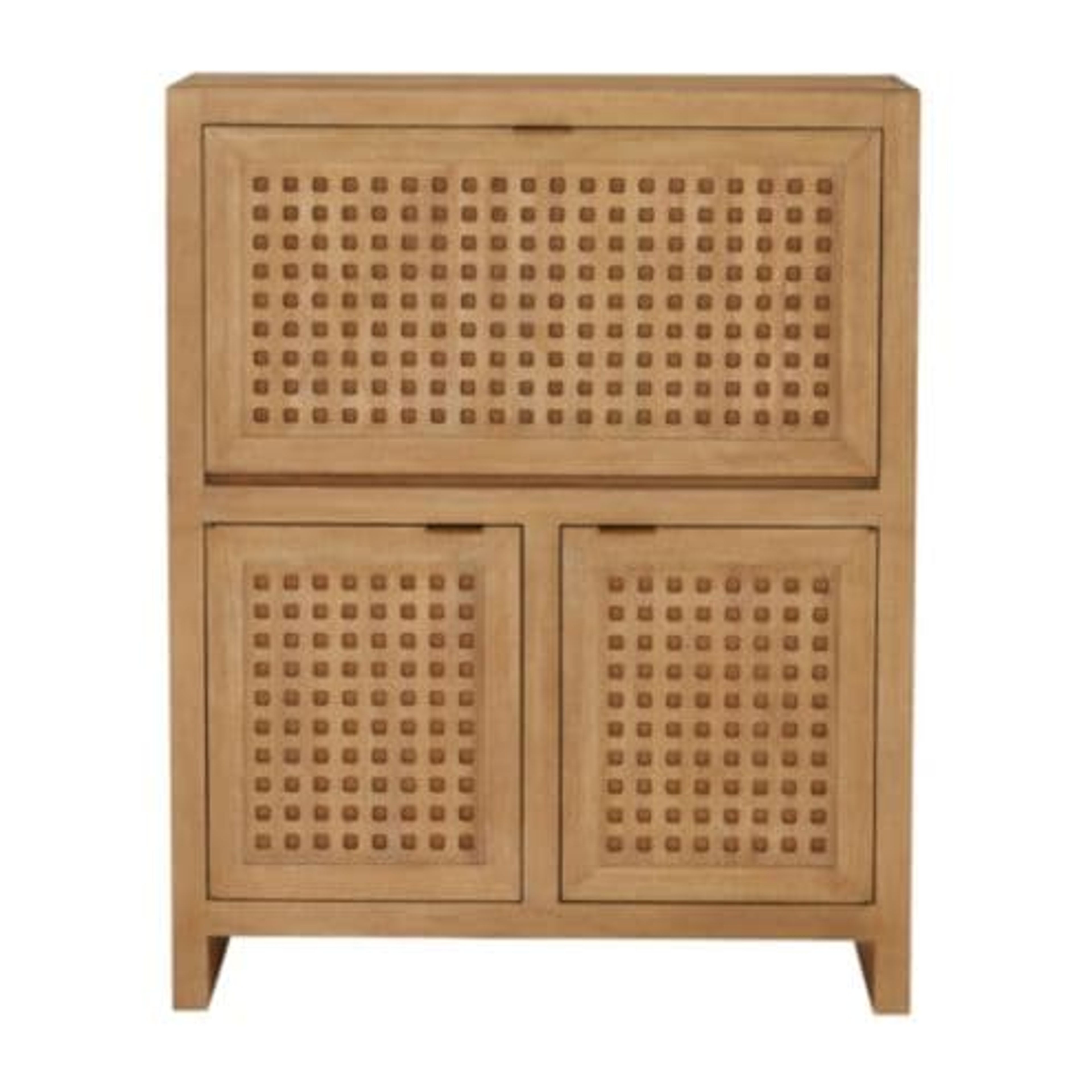 Bobbie Secretary Desk with Grid Doors & Power Strip