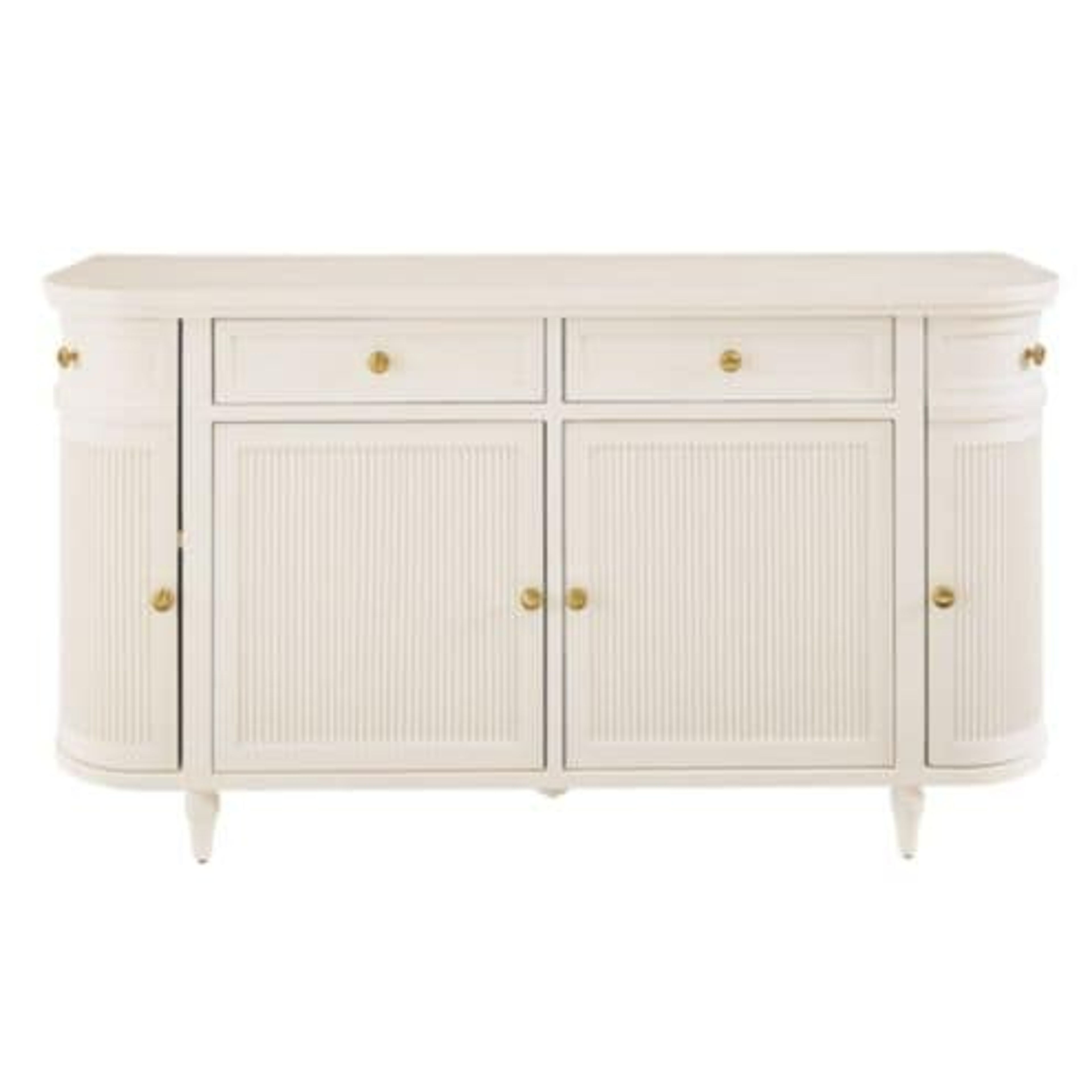 Tilde Sideboard: Adjustable Shelves, Brass Pulls
