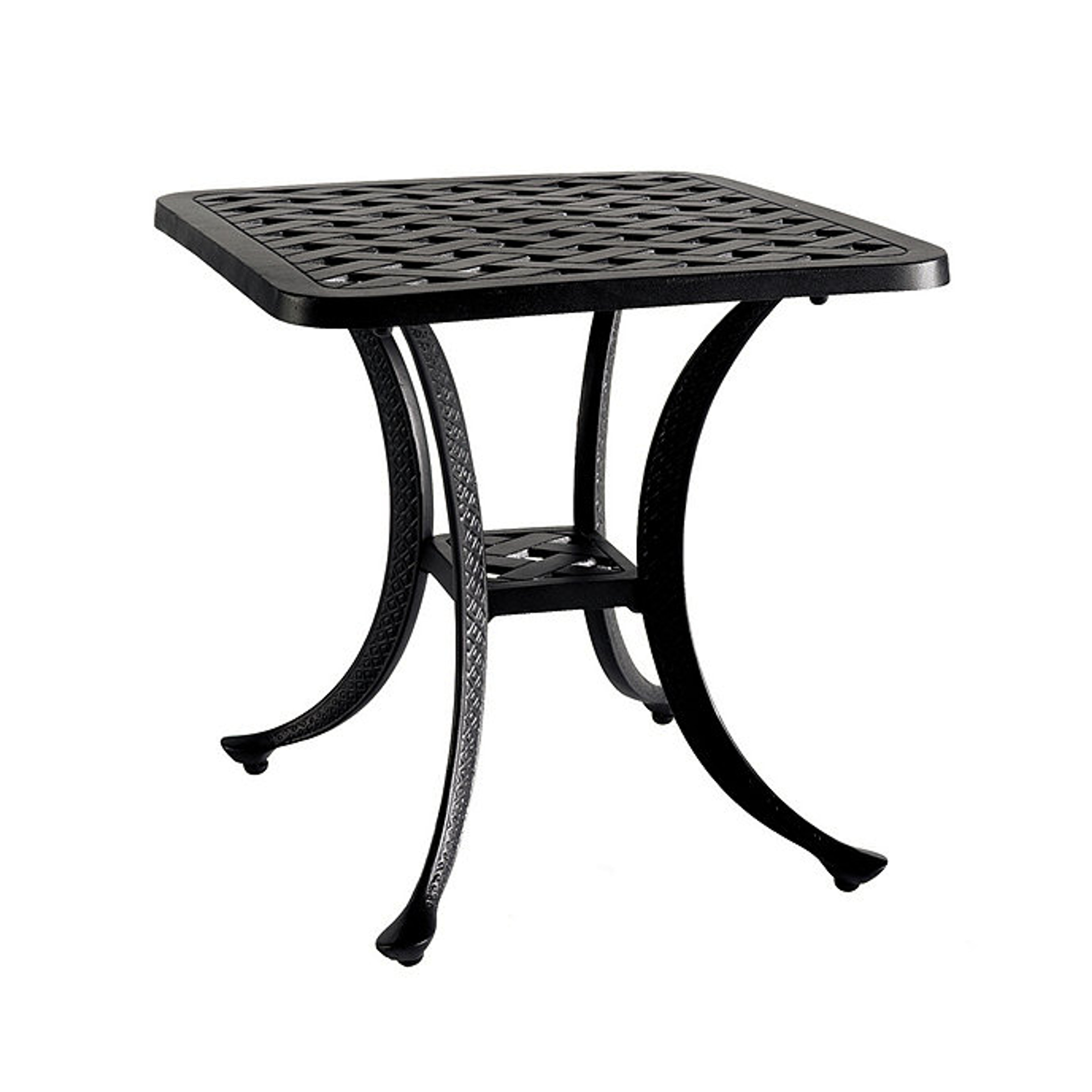 Amalfi Side Table: Rust-Resistant Basket Weave Outdoor Accent
