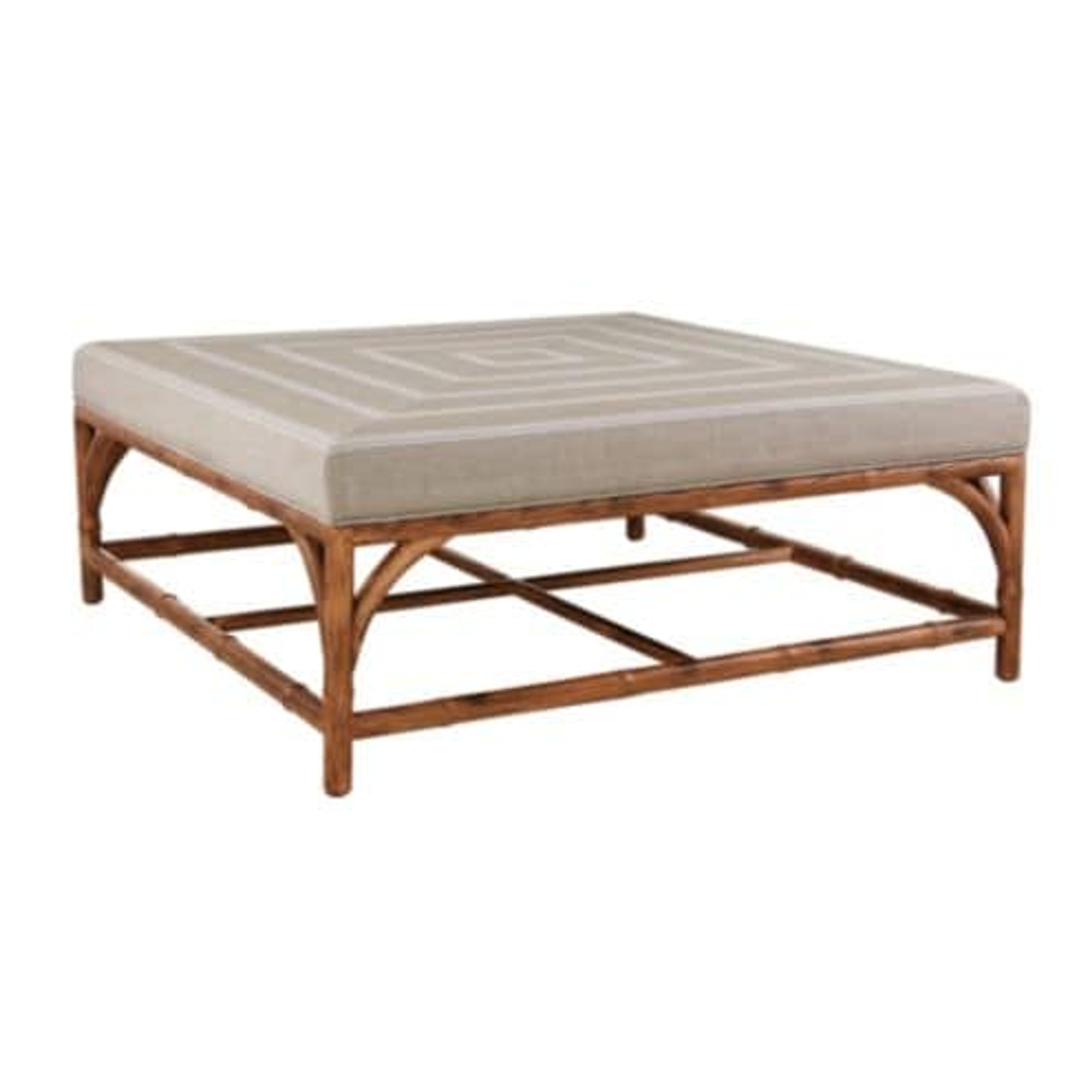 Lucaya Ottoman - Bamboo Oak Frame & Upholstered Top