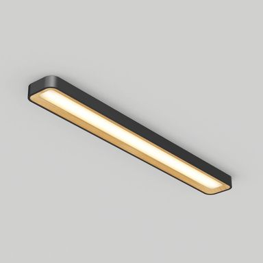 Alton 48 in. LED flush mount light 5 CCT black and wood