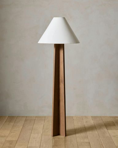 Lloyd Oak Floor Lamp - Brown Oak 22W x 63H x 22D