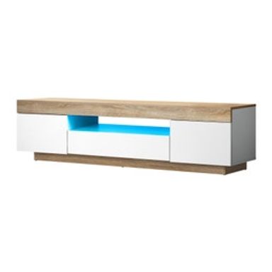 Oikiture TV Cabinet Entertainment Unit RGB LED 180cm