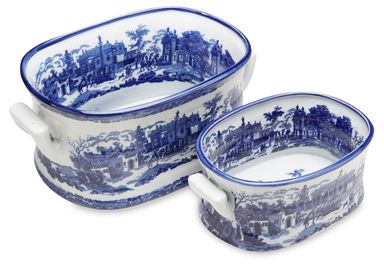 Asst. of 2 Patterned Planters, Blue