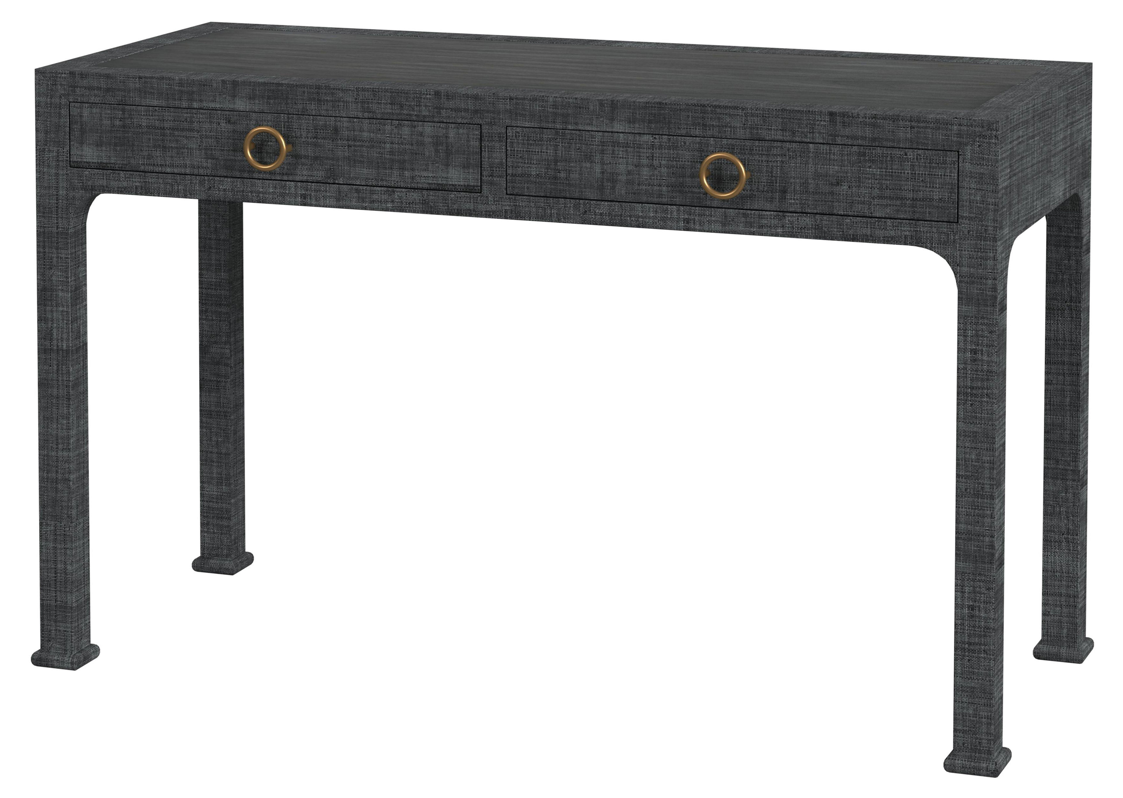 Kos Raffia 2-Drawer Desk - Natural Textured Wood Console