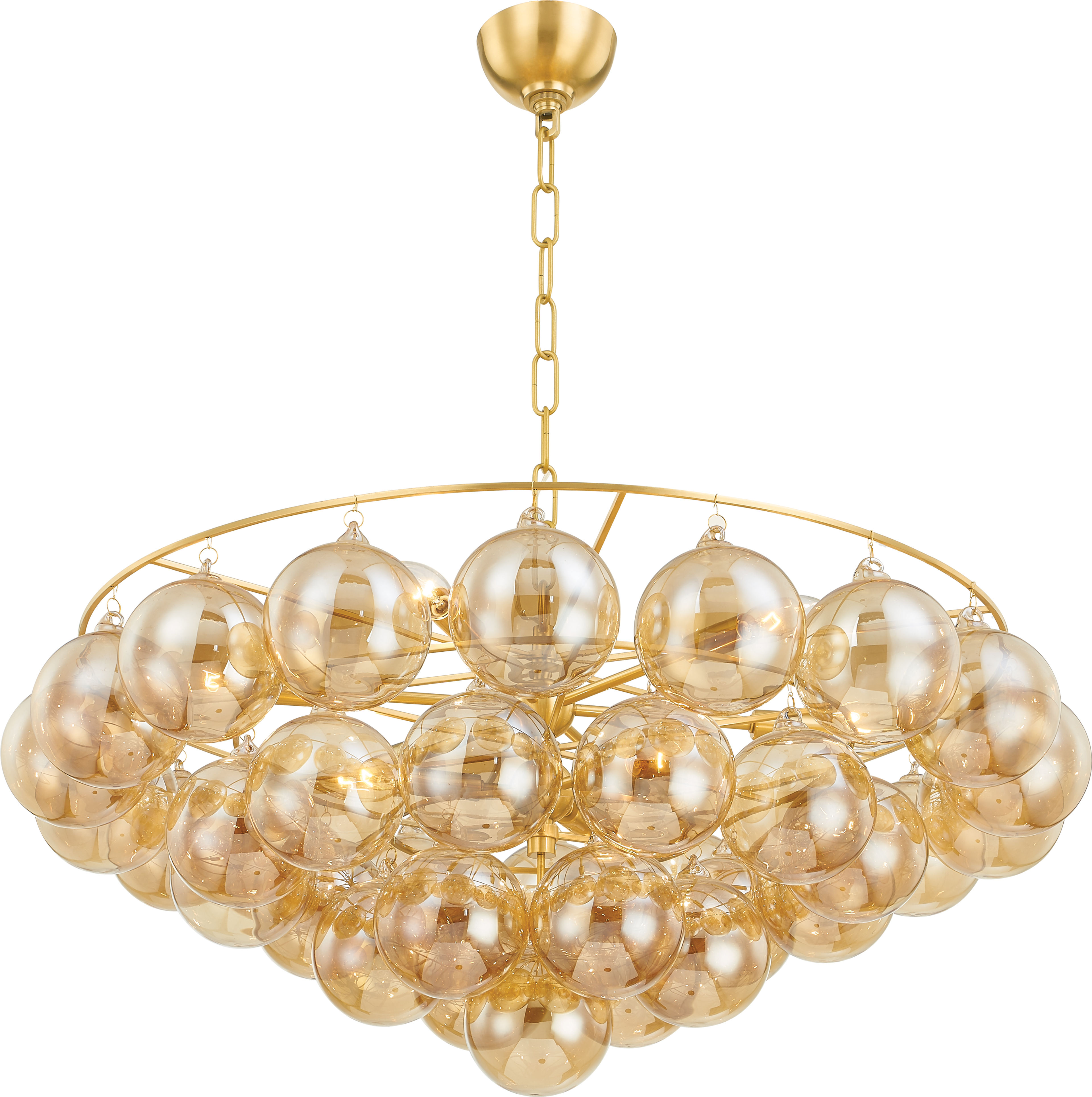 Mimi 9-Light Bubble Chandelier in Champagne/Aged Brass | Luxury Lighting