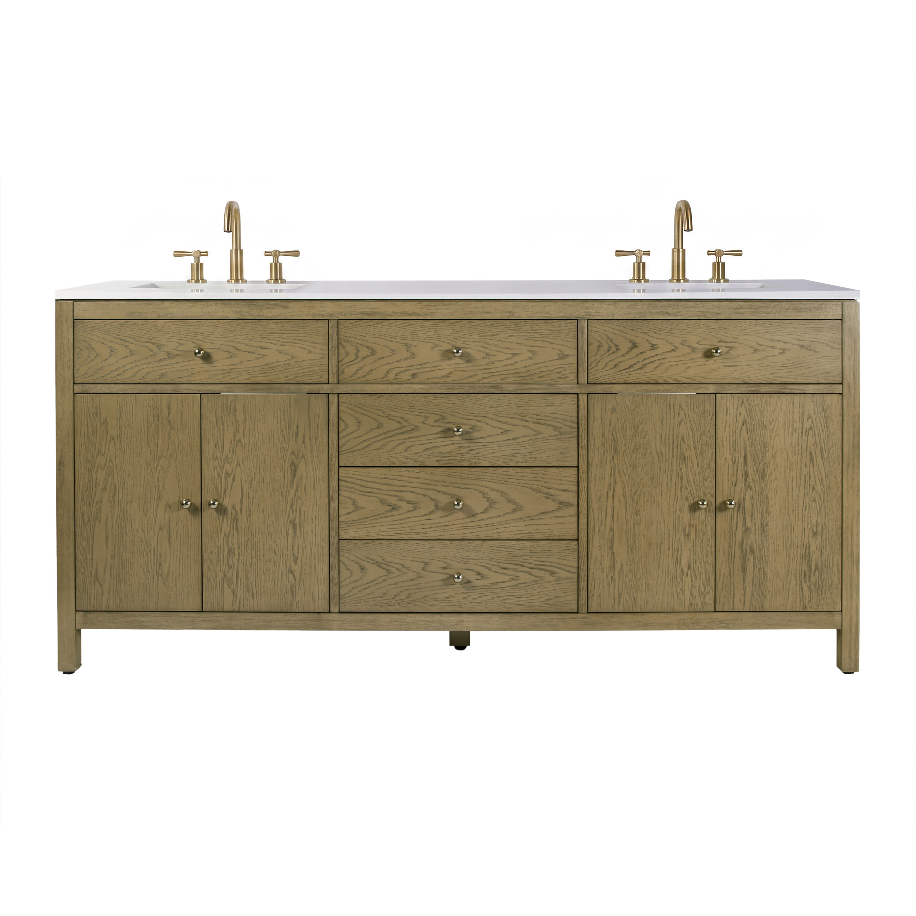 Charlie 72" Quartz Double Sink Bathroom Vanity with 4 Drawers