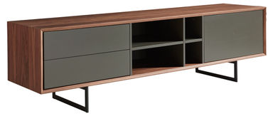 Cooper 71" Media Stand, Walnut/Grey