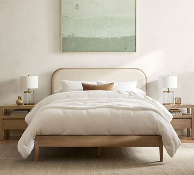 Layton Upholstered Rounded Ledge Bed