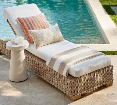 Huntington All-Weather Wicker Outdoor Chaise Lounge | Pottery Barn