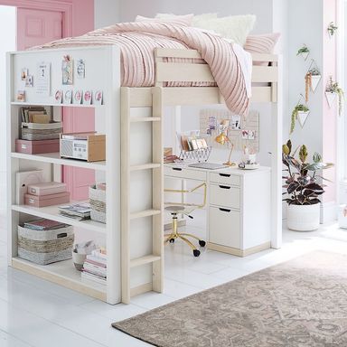 Rhys Loft Bed with Desk Set