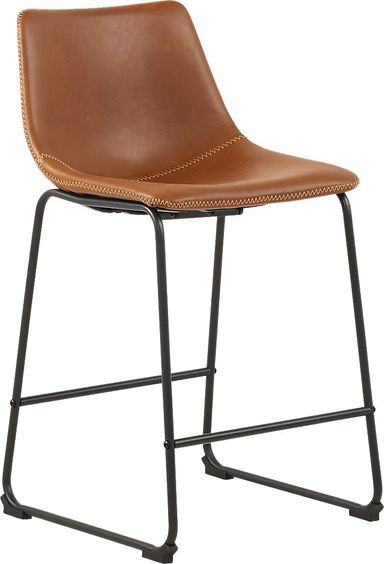 Barcroft Brown Dark Wood Counter Height Stool