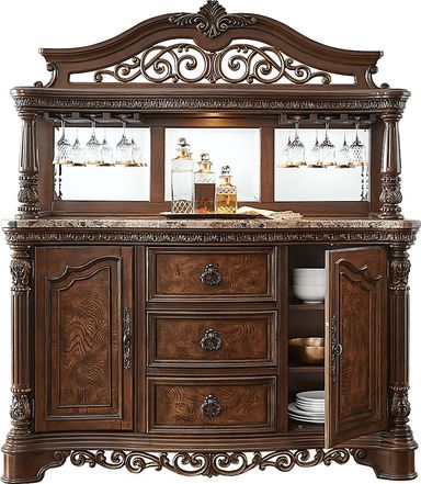Handly Manor Tobacco Dark Wood 2 Pc China Cabinet