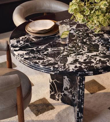 Rosaline Dining Table, Noir Grande Marble
