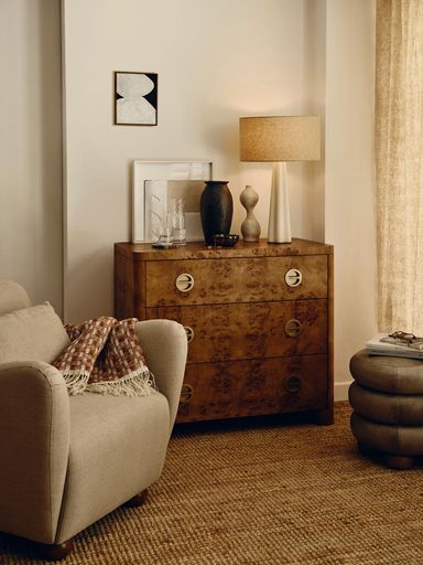 Warwick Three Drawer Dresser, Mappa Burl