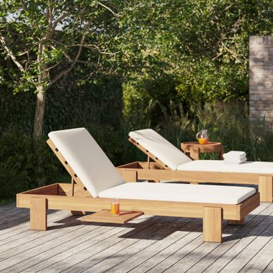 Monterey Outdoor Teak Chaise Lounge
