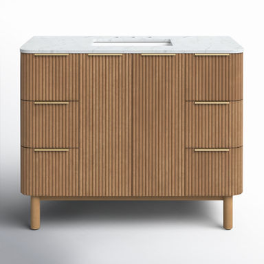 Joss & Main Nova 42" Marble Top Single Sink Bathroom Vanity & Reviews | Joss & Main