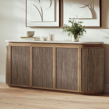 Molewski 5-Door Stone and Rope Server, Toffee