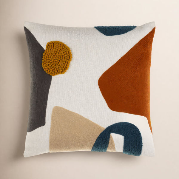 Fulbourn Embroidered Cotton Throw Pillow