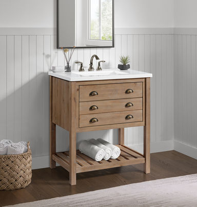 Grigg 31'' Free Standing Single Bathroom Vanity with Cultured Marble Top