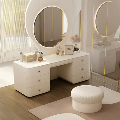 47.24"White Vanity Set with LED Lighted Mirror