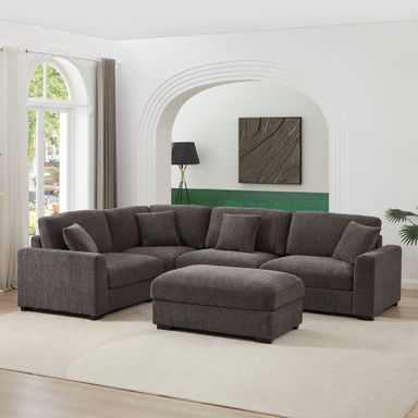 Latitude Run® Eugenija Modular Sectional Sofa Extra Large Corner Couch With Ottoman & Reviews | Wayfair