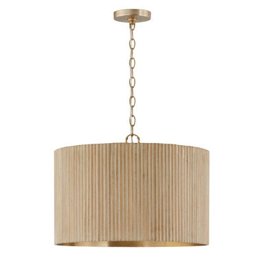 Donovan 3 - Light Gold Drum Pendant